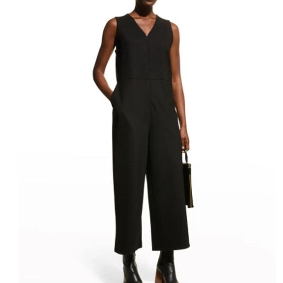Eileen Fisher Dresses & Skirts - Eileen Fisher Black V-Neck Jumpsuit Women's Size L Washable Flex Ponte